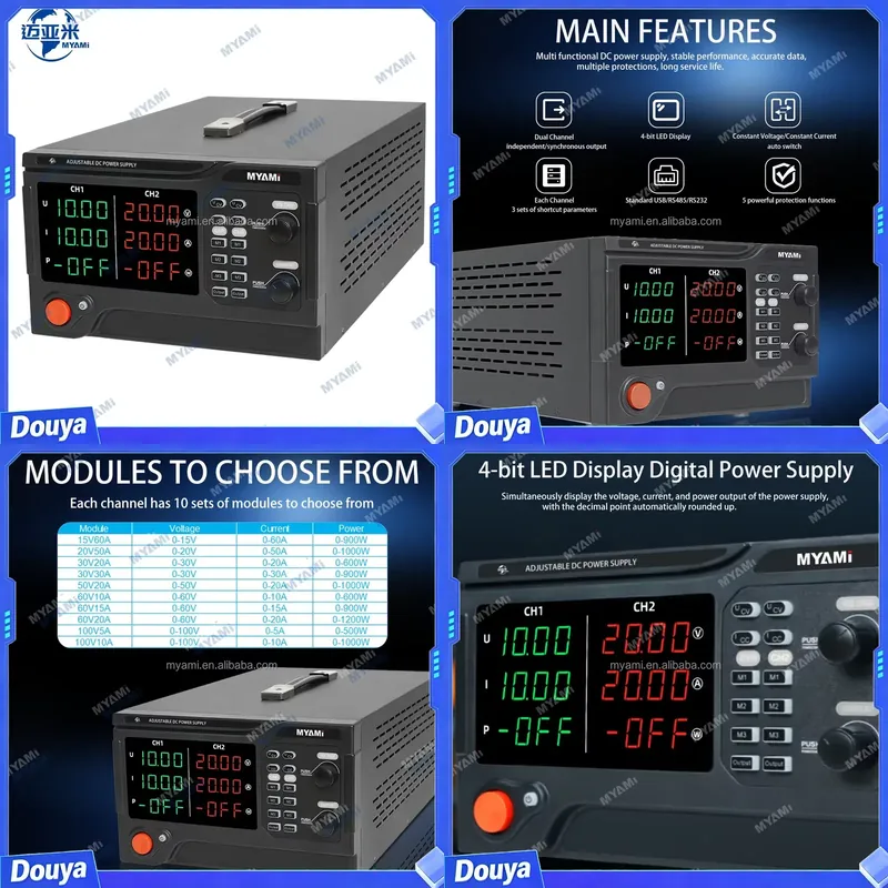 High Power 60V 20A Bench Power Supply - For MYAMi 1200W 60V 20A Dual
